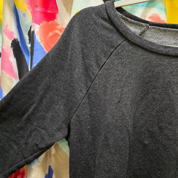 Aerie dark gray terry cloth long sleeve sweatshirt ribbon ties boat neck large - Picture 4 of 11